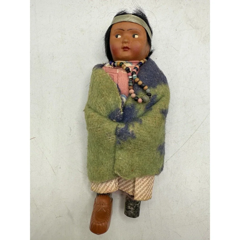 Vintage Lot Of 4 SkooKum Billy Good Indian Native American Dolls
